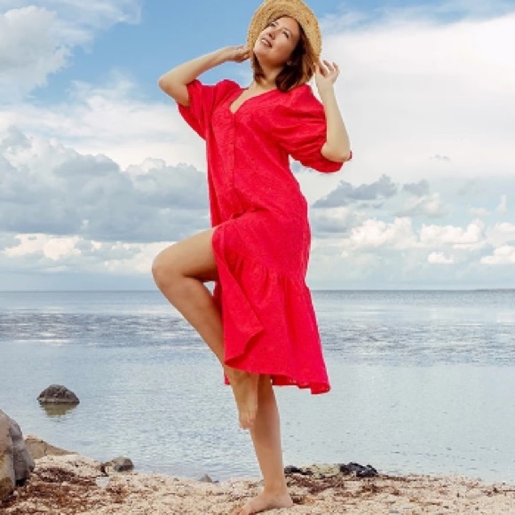 ZARA Openwork embroidered midi dress - Picture 14 of 15